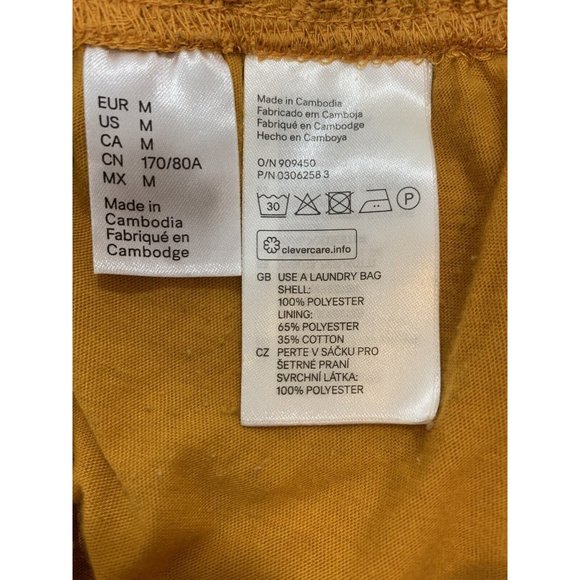 H & M Women’s Shorts With Lace Overlay Size Medium, Lined, Pull-on Gold - Picture 9 of 12